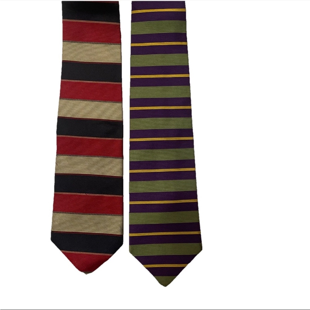Lot of 2 brooks brothers stripped standars tie size silk made in usa